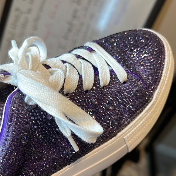 Betsey Johnson Sparkly Purple Rhinestone Sneakers - Picture 9 of 9